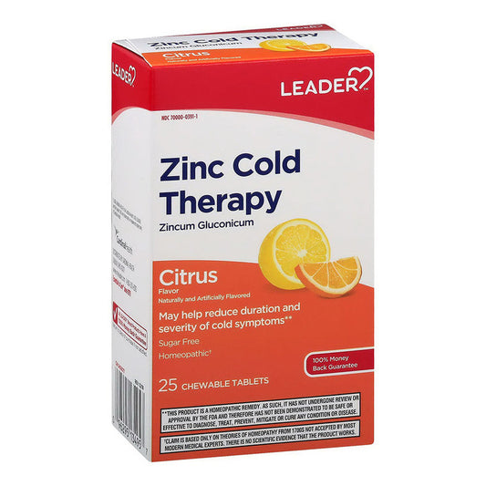 Leader Zinc Cold Therapy, Citrus, Chewable Tablets Vitamins & Supplements Pasteur Pharmacy