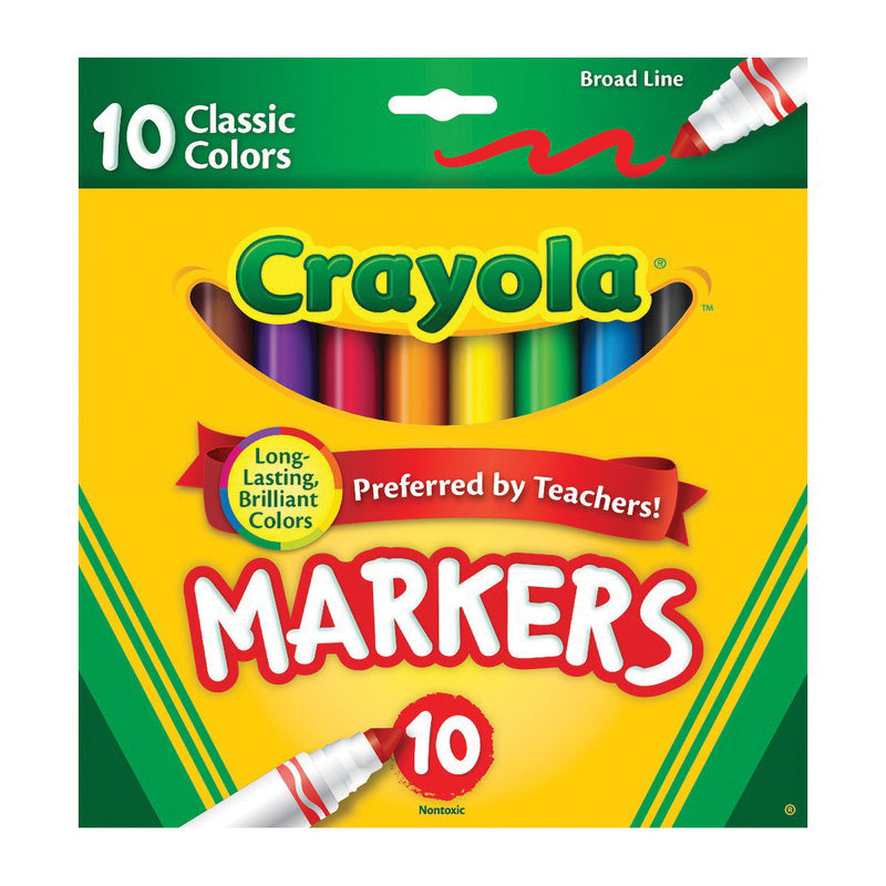 Crayola Broad Line Markers, Classic Colors, 10 Count Markers Pasteur Pharmacy