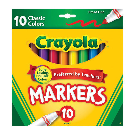 Crayola Broad Line Markers, Classic Colors, 10 Count Markers Pasteur Pharmacy