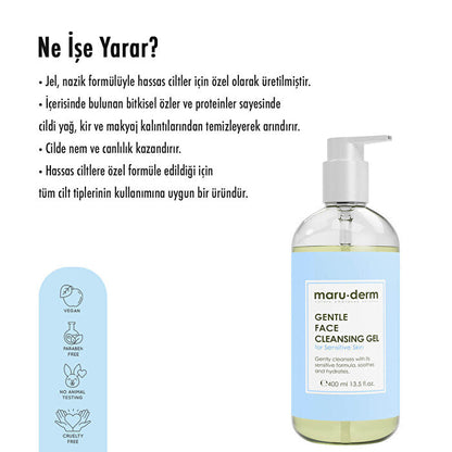 Limpiador facial suave para piel sensible 400 ml - No irritante | Maruderm