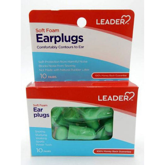 Leader Earplugs Soft Foam 20Ct Earplugs Pasteur Pharmacy