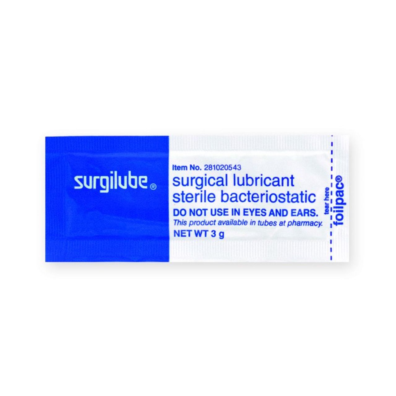 Surgilube Sterile Foilpac Surgical Lubricant 144 X 3gm Surgical Lubricants Pasteur Pharmacy