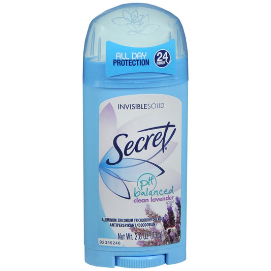 Secret Invisible Solid Antiperspirant Deodorant Clean Lavender Deodorant Pasteur Pharmacy