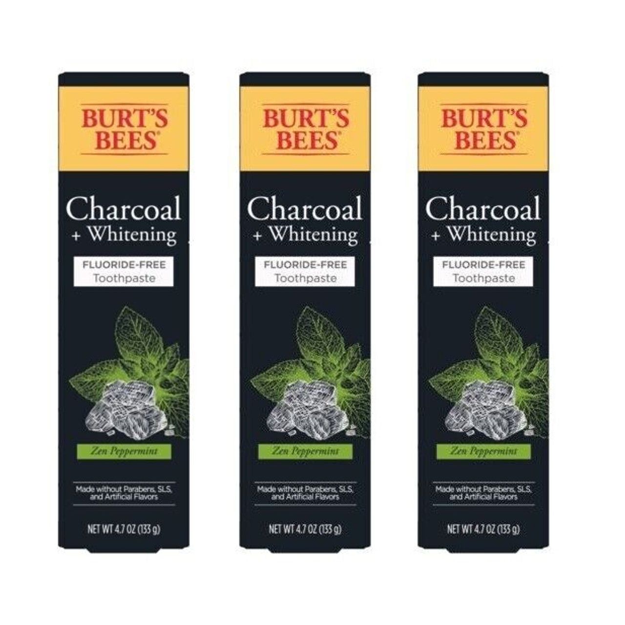 Burt's Bees Toothpaste, Fluoride Free, Zen Peppermint, Charcoal + Whitening 4.7 Oz Toothpaste Pasteur Pharmacy