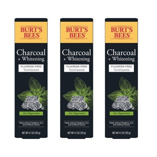Burt's Bees Toothpaste, Fluoride Free, Zen Peppermint, Charcoal + Whitening 4.7 Oz Toothpaste Pasteur Pharmacy