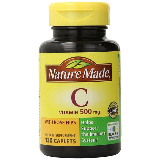 Nature Made Vitamin C 500 Mg Caplets With Rose Hips - 130ct Vitamins & Supplements Pasteur Pharmacy
