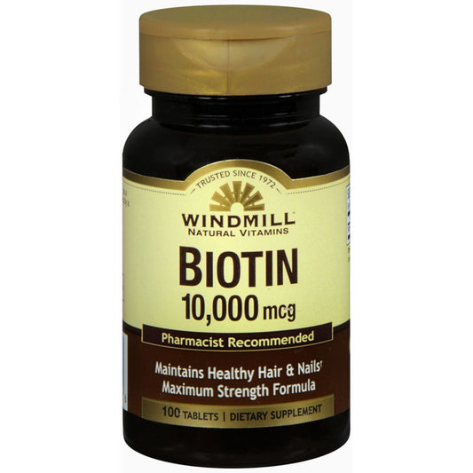 Biotin 10,000 Mcg - Tablets 100Ct Vitamins & Supplements Pasteur Pharmacy