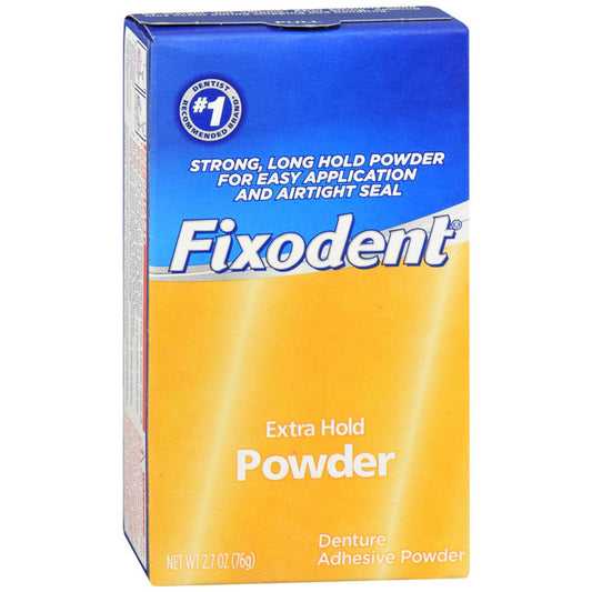 Fixodent Denture Adhesive Powder, Extra Hold, 2.7 Oz (76 G) Denture Adhesives Pasteur Pharmacy