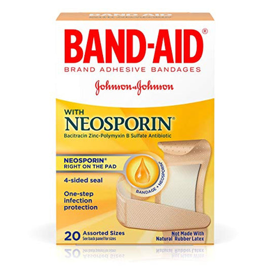 Band-Aid Brand Infection Defense with Neosporin – 20 Count (Assorted) Medical Tape & Bandages Pasteur Pharmacy