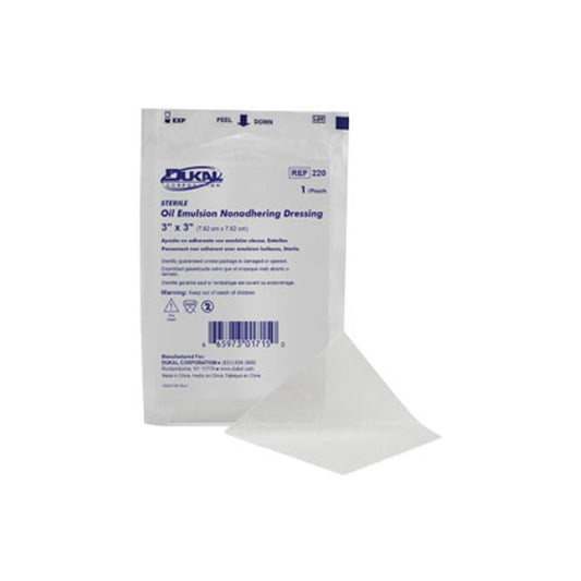 Dukal Corp Oil Emulsion Dressings Sterile 3"x 3" 50 Per Box First Aid Pasteur Pharmacy