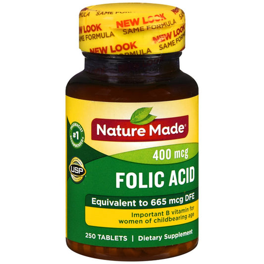 Nature Made Folic Acid 400 Mcg Tablets, 250 Tablets Vitamins & Supplements Pasteur Pharmacy