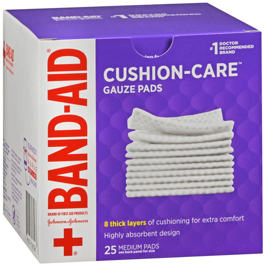 Band-Aid Brand Cushion Care Gauze Pads - Medium Medical Tape & Bandages Pasteur Pharmacy