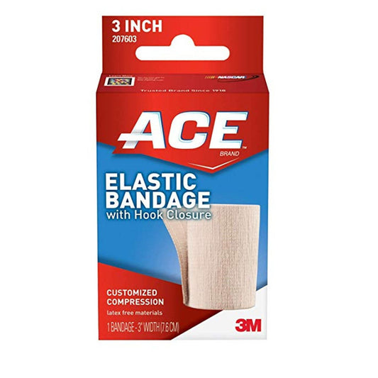 ACE Elastic Bandage, With Hook Closure, 3 Inch Width Medical Tape & Bandages Pasteur Pharmacy