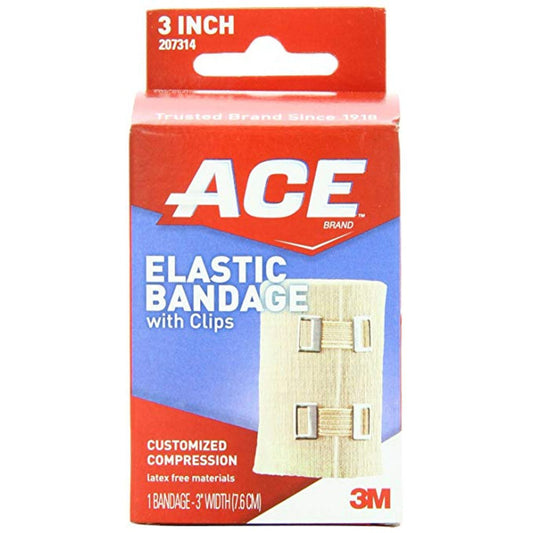 ACE Brand Elastic Bandage With Clips 3 Inch First Aid Pasteur Pharmacy