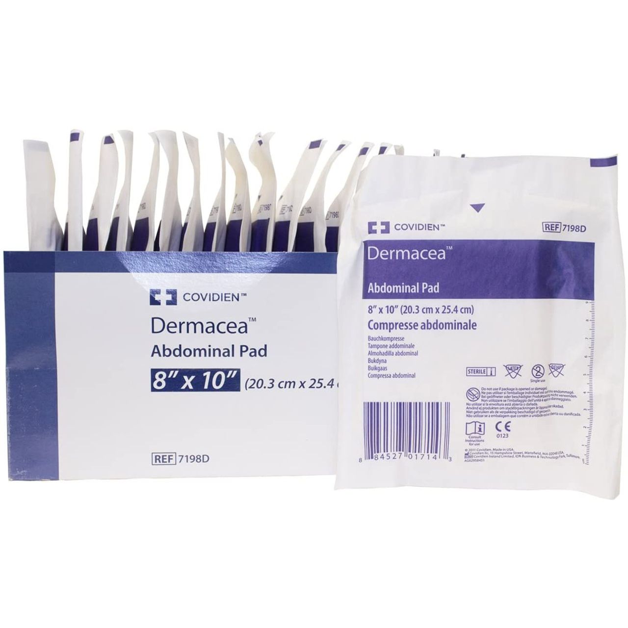 Kendall Dermacea Sterile Abdominal Pads 8" X 10" Box Of 18 Pads Health Care Pasteur Pharmacy