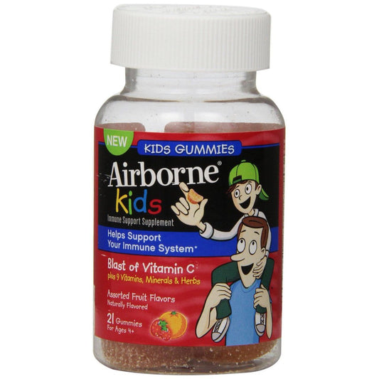 Airborne Kids Assorted Fruit Flavors Immune Support 21 Gummies Vitamins & Supplements Pasteur Pharmacy