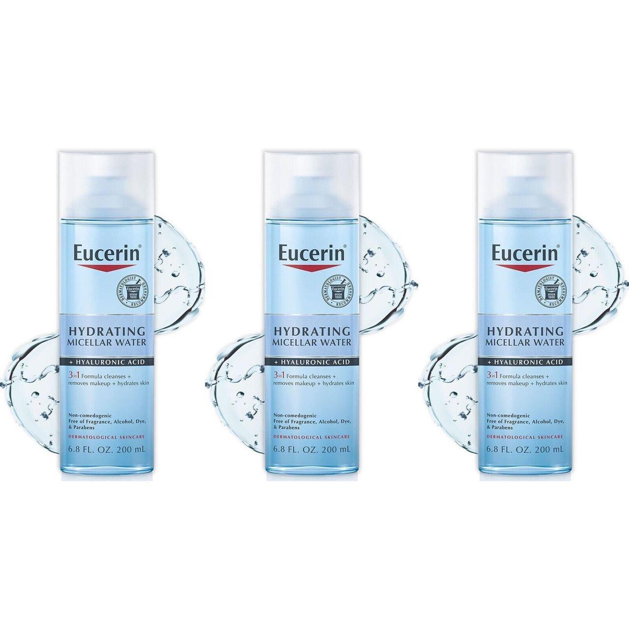 Eucerin Hydrating Micellar Water + Hyaluronic Acid, 6.8 Fl Oz (200 Ml) Water Pasteur Pharmacy