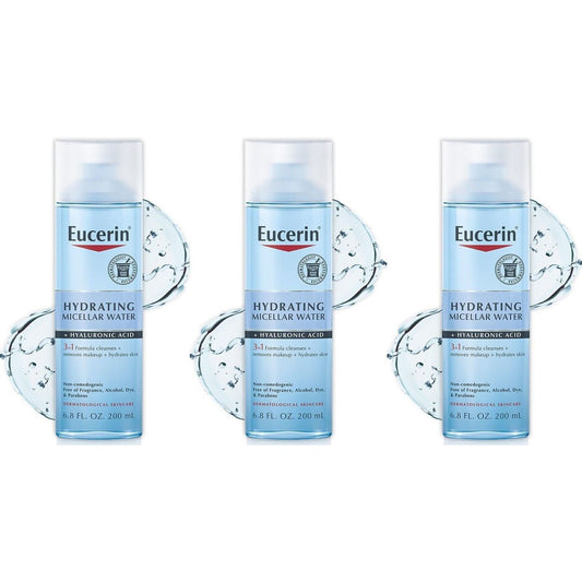 Eucerin Hydrating Micellar Water + Hyaluronic Acid, 6.8 Fl Oz (200 Ml) Water Pasteur Pharmacy
