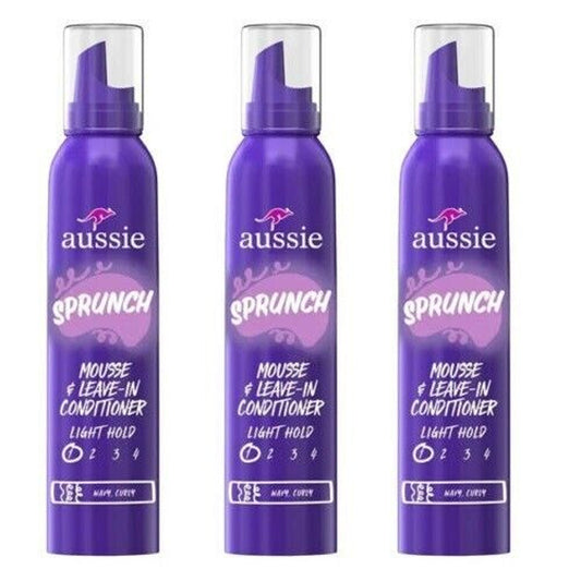 Aussie Sprunch Mousse Leave In Conditioner, Light Hold, 6 Oz Hair Care Pasteur Pharmacy