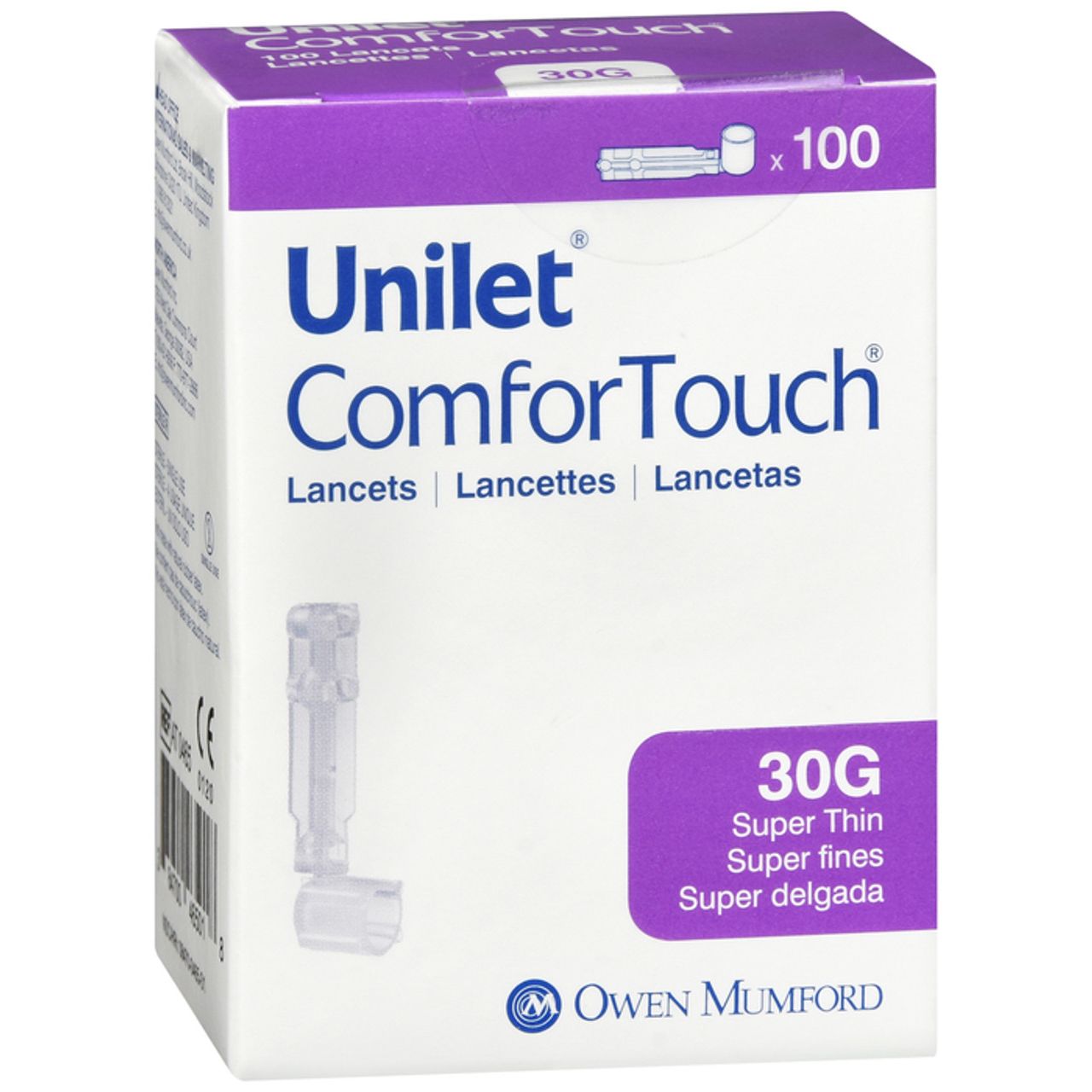 Unilet Comfortouch Lancets 30G Super Thin 100Ct Medical Pasteur Pharmacy