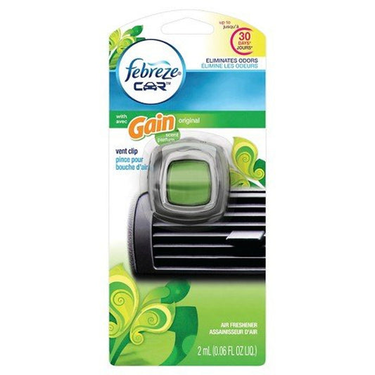 Febreze Car Air Freshener, With Gain Scent, Original, Vent Clip Air Fresheners Pasteur Pharmacy