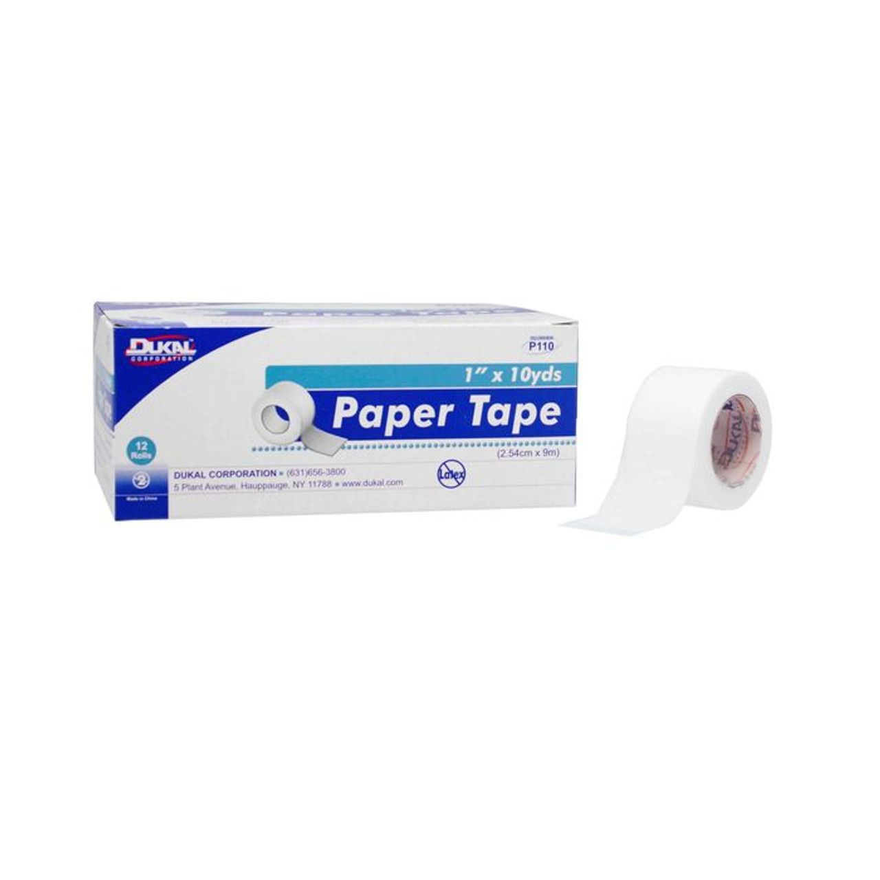 Dukal Paper Tape Non-Sterile 1" X 10 Yds 12 Count #P110 First Aid Pasteur Pharmacy