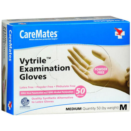 CareMates Vytrile Exam Gloves – Latex-Free & Powder-Free – Medium, 50 ct Disposable Gloves Pasteur Pharmacy