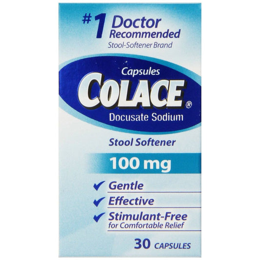 Colace Stool Softener, Regular Strength, 100 Mg, Capsules Health & Beauty Pasteur Pharmacy