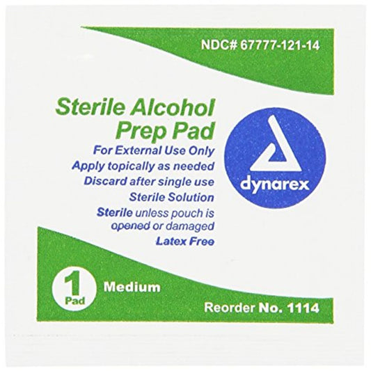 Dynarex Sterile Alcohol Prep Pads Medium - 20 X First Aid Pasteur Pharmacy