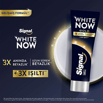 Pasta dental Signal White Now Gold 75ml - Blanqueamiento instantáneo | Eliminación de manchas