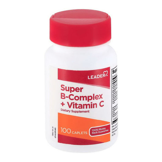 Leader Super B-Complex + Vitamin C Dietary Supplement - 100 Caplets Vitamins & Supplements Pasteur Pharmacy