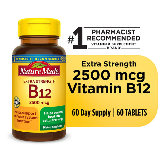Nature Made Extra Strength Vitamin B12 2500 Mcg Tablets For Energy Metabolism Support - 60ct Vitamins & Supplements Pasteur Pharmacy