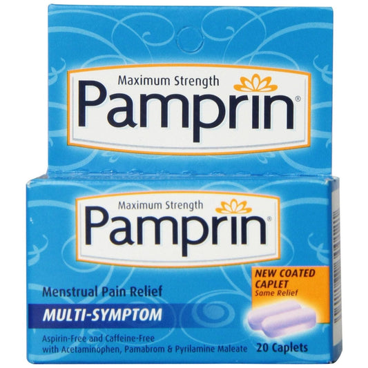 Pamprin Maximum Strength,Multi-Symptom Menstrual Pain Relief 20 Caplets Health & Beauty Pasteur Pharmacy