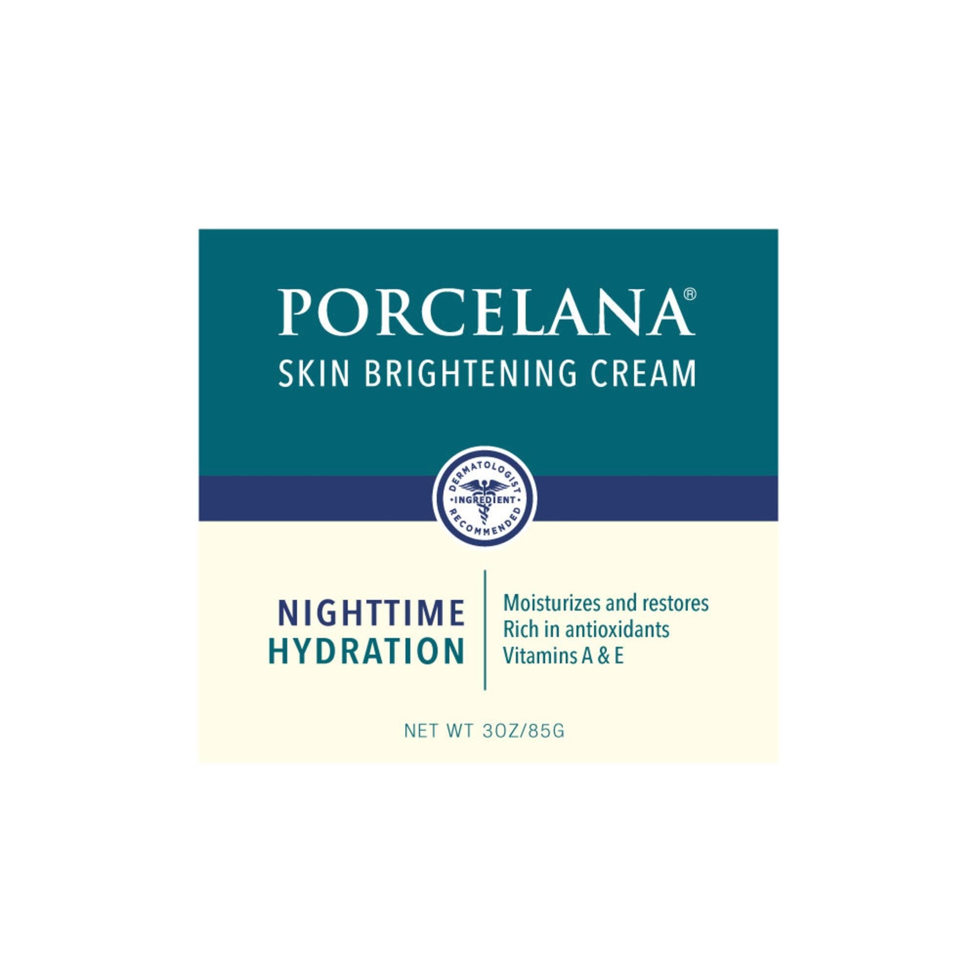 Porcelana Skin Brightening Cream Nighttime Hydration 3 Oz Face Moisturizer Pasteur Pharmacy