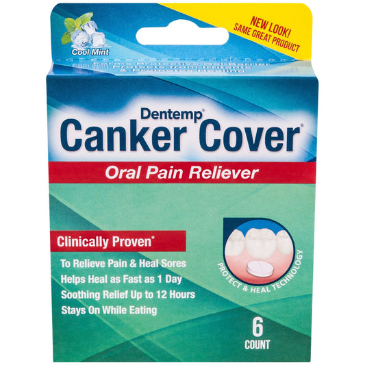 Dentemp Canker Cover Oral Pain Reliever Cool Mint Toothbrush Covers Pasteur Pharmacy