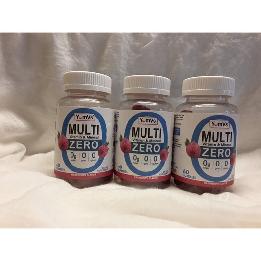 3 Pack- YumVs Zero MultiVitamin -Gummies - Raspberry - 9/2024 Exp. 0 Sugar Vitamins & Supplements Pasteur Pharmacy