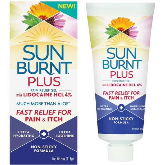 SunBurnt Plus Pain Relief Gel With Lidocaine HCL 4% 4 Oz Conductivity Gels & Lotions Pasteur Pharmacy