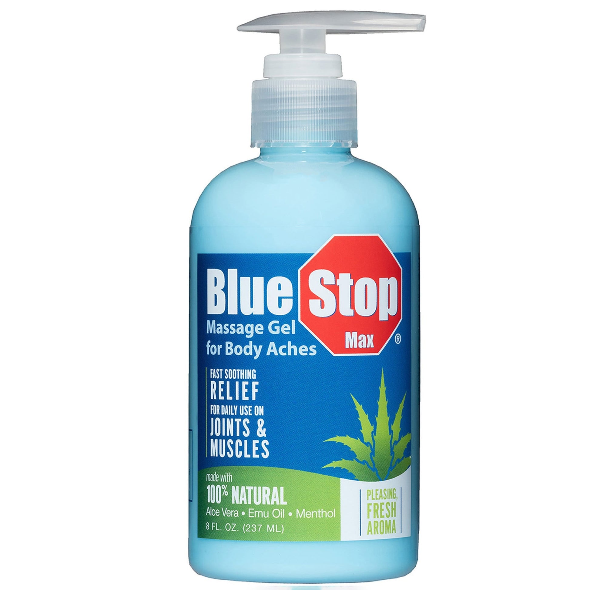 Blue Stop Max Massage Gel - For Body Aches 8.00 Fl Oz Personal Care Pasteur Pharmacy