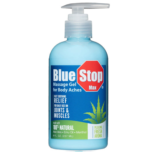 Blue Stop Max Massage Gel - For Body Aches 8.00 Fl Oz Personal Care Pasteur Pharmacy