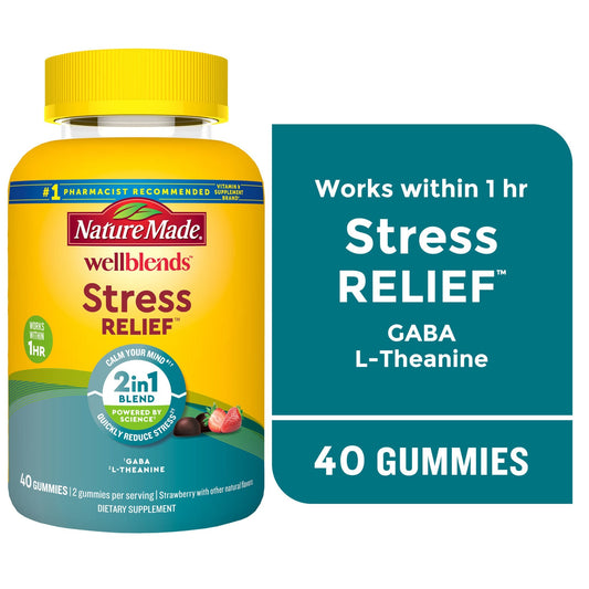 Nature Made Wellblends Stress Relief, Strawberry, 2 In 1 Blend, Gummies Vitamins & Supplements Pasteur Pharmacy