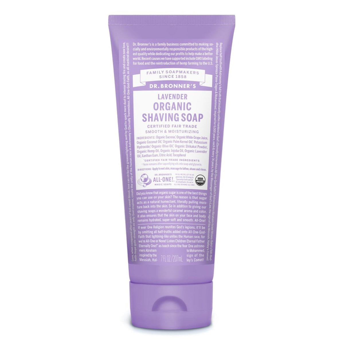 Dr. Bronner's Organic Shaving Soap Lavender 7 Oz Gel