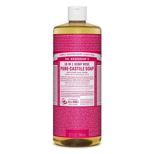 Dr. Bronner's Organic 18-in-1 Hemp Pure Castile Liquid Soap Rose 8 Fl. Oz Vitamins & Supplements Pasteur Pharmacy
