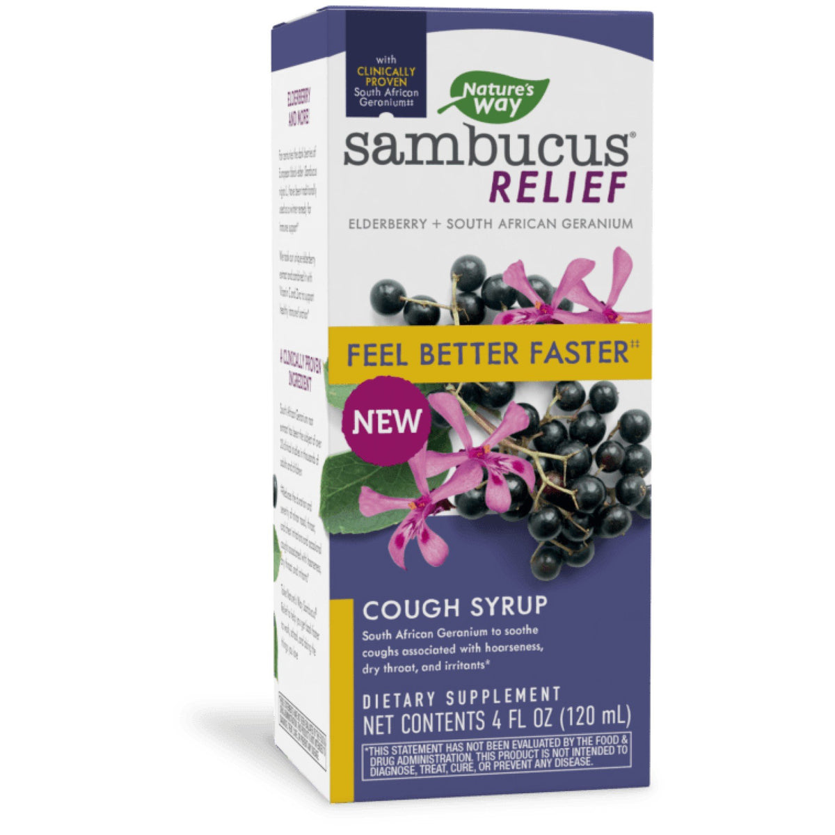 Nature's Way Sambucus Relief Adult Cough Syrup, 1 Each, 4 Oz Syrup Pasteur Pharmacy