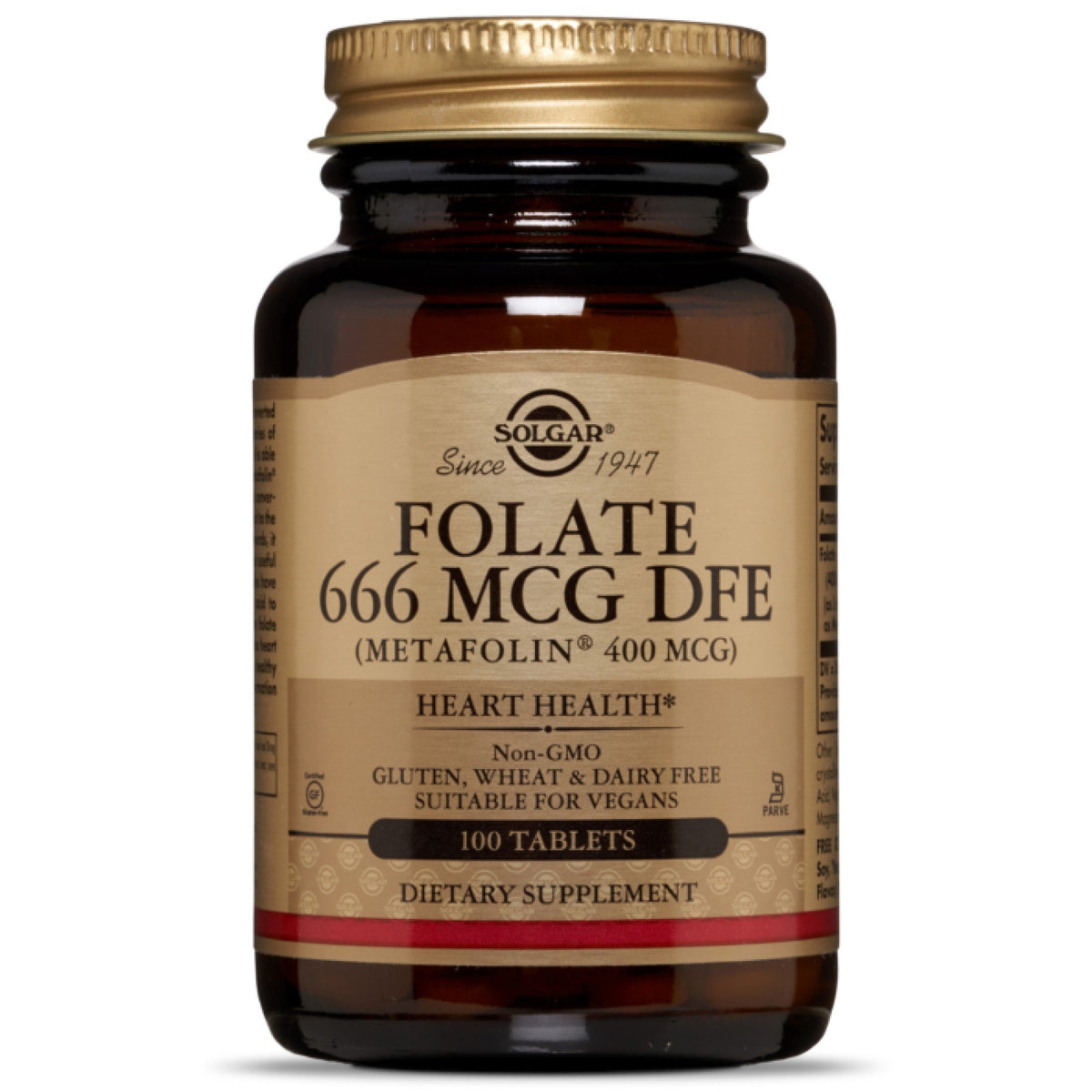 Solgar Folate, 1,000 Mcg, 120 Tablets Vitamins & Supplements Pasteur Pharmacy