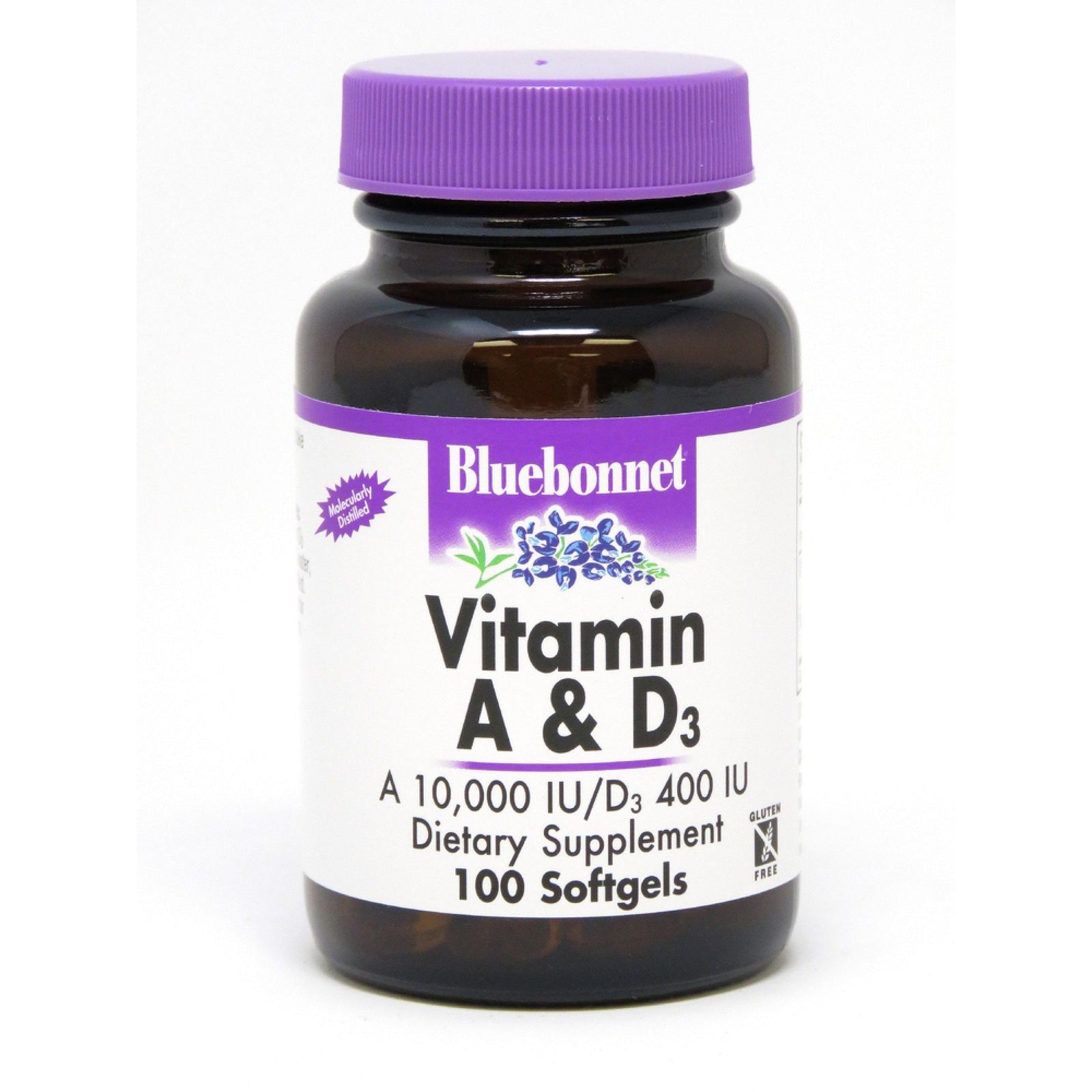 Bluebonnet Vitamin A&D 3000 Mcg/10 Mcg 100 Softgel Vitamins & Supplements Pasteur Pharmacy
