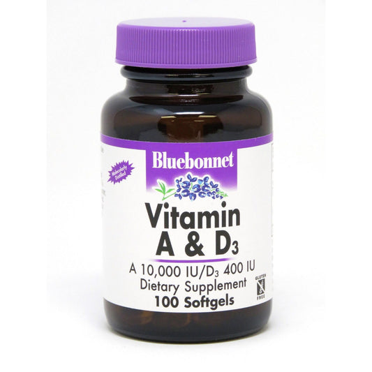 Bluebonnet Vitamin A&D 3000 Mcg/10 Mcg 100 Softgel Vitamins & Supplements Pasteur Pharmacy