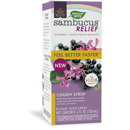 Nature's Way Cough Relief + Immune Syrup, Sambucus, Kids 4 Fl Oz Respiratory Care Pasteur Pharmacy