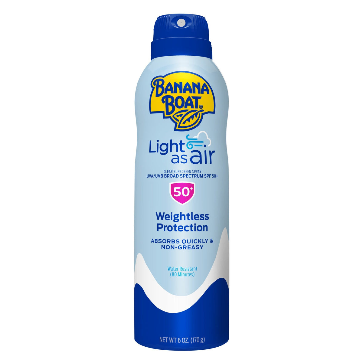 Banana Boat Light As Air Clear Sunscreen Spray, Weightless Protection, UVA/UVB Broad Spectrum SPF 50