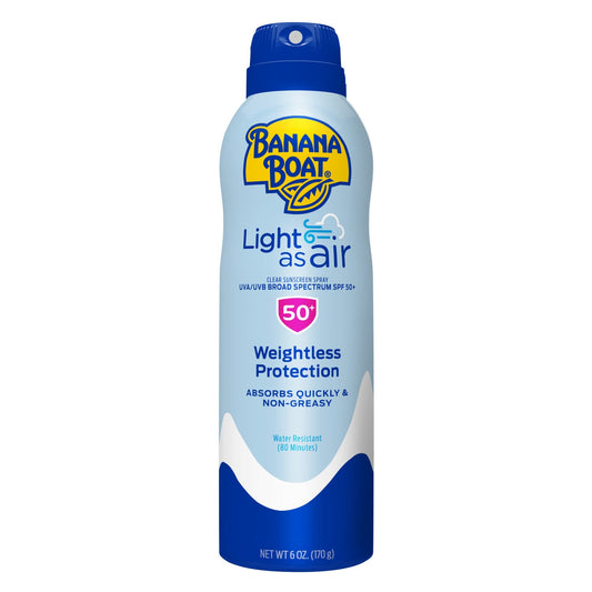 Spray solaire transparent Banana Boat Light As Air, protection légère, large spectre UVA/UVB FPS 50