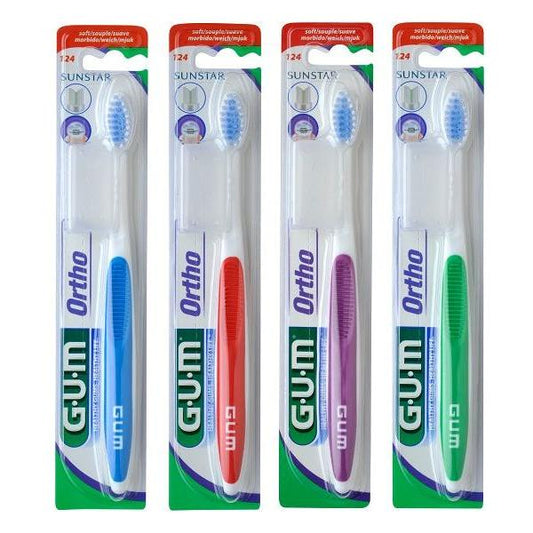 GUM Orthodontic 124 Soft Toothbrush (Assorted Colors) Toothbrush Pasteur Pharmacy